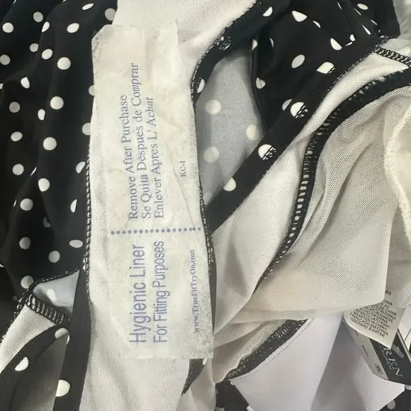 Lauren Ralph Lauren Black White Polka Dot Tummy Control Halter Swimdress 16 NWT - Picture 5 of 12